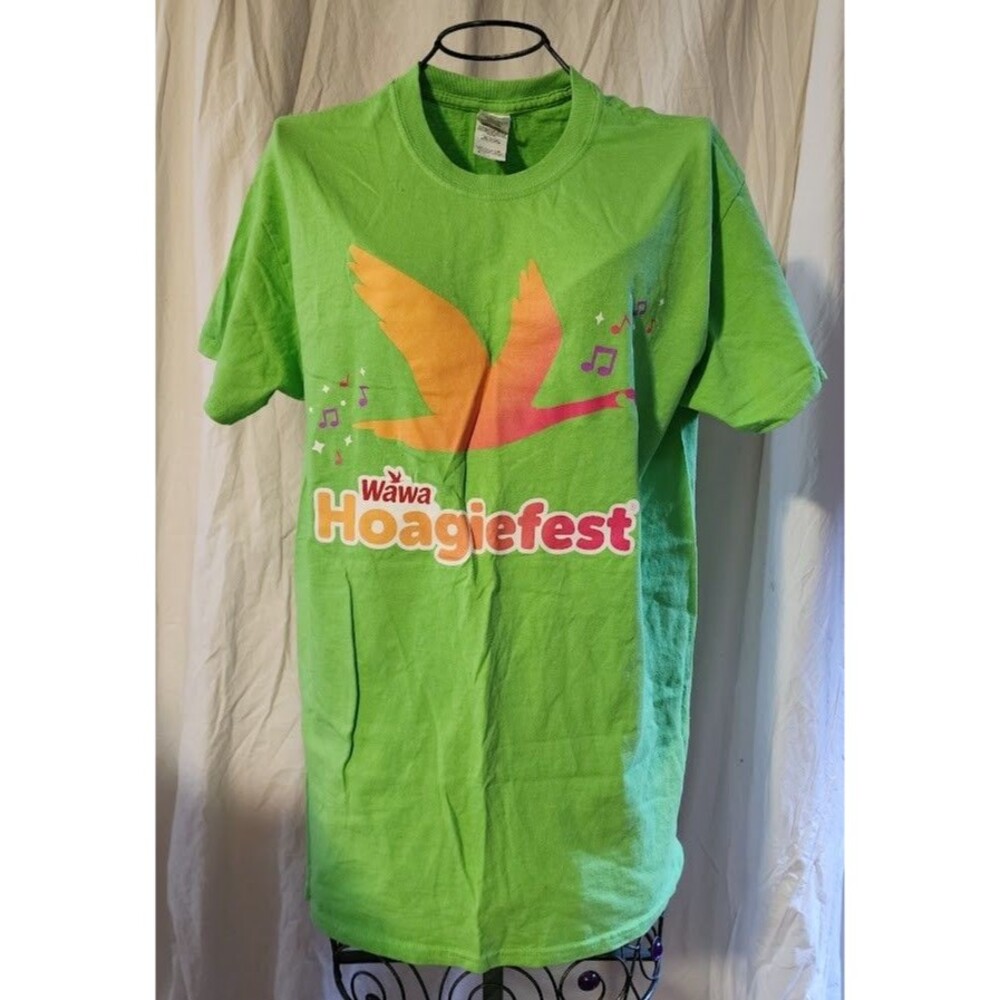 Wawa Hoagiefest With Me 2018 Lime Green Goose Music Graphic T Shirt M Med Medium